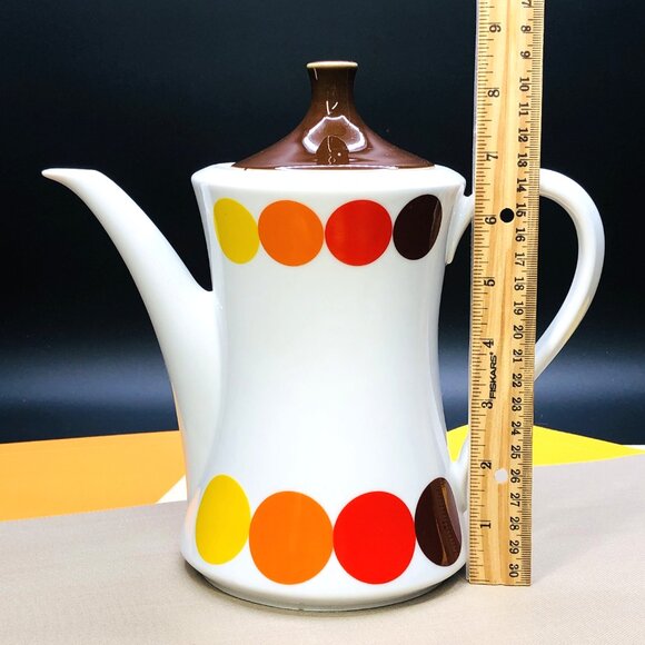 Vintage 70s Seltmann Weiden "DOTS" Porcelain Coffee Teapot: Mid-Century Mod - Picture 15 of 16